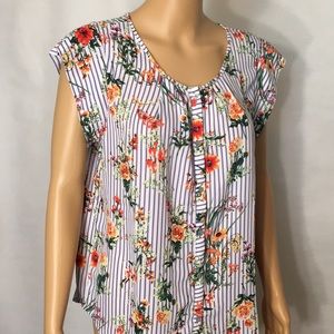 NWT Sweet Rain Button-Down Short Sleeve Blouse